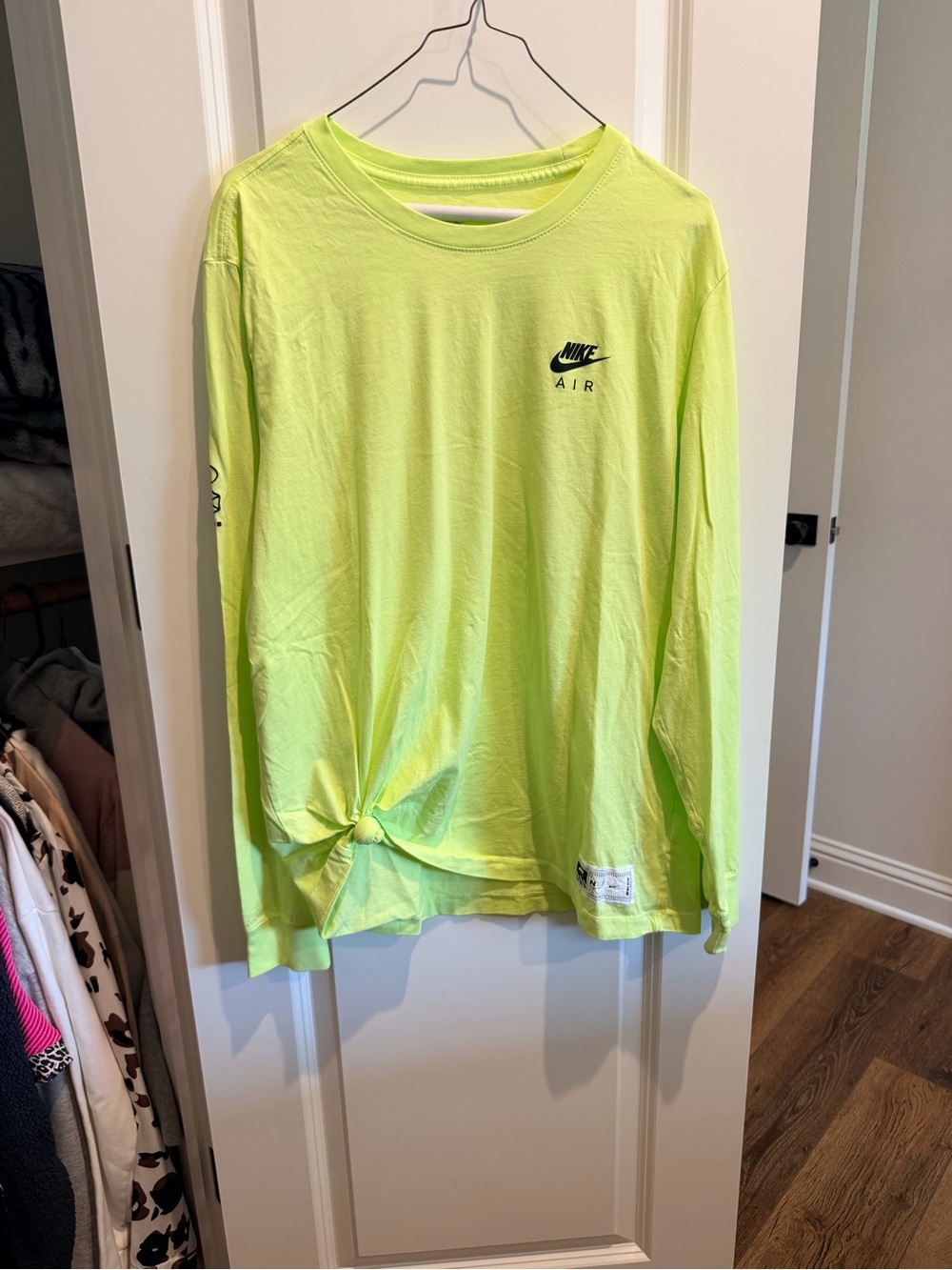Nike Long-Sleeve Air Tee in Neon Yellow-Green